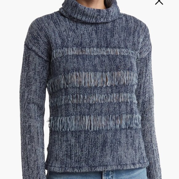 NWT Size XS AG Navy Quad Turtleneck Sweater - Picture 1 of 11